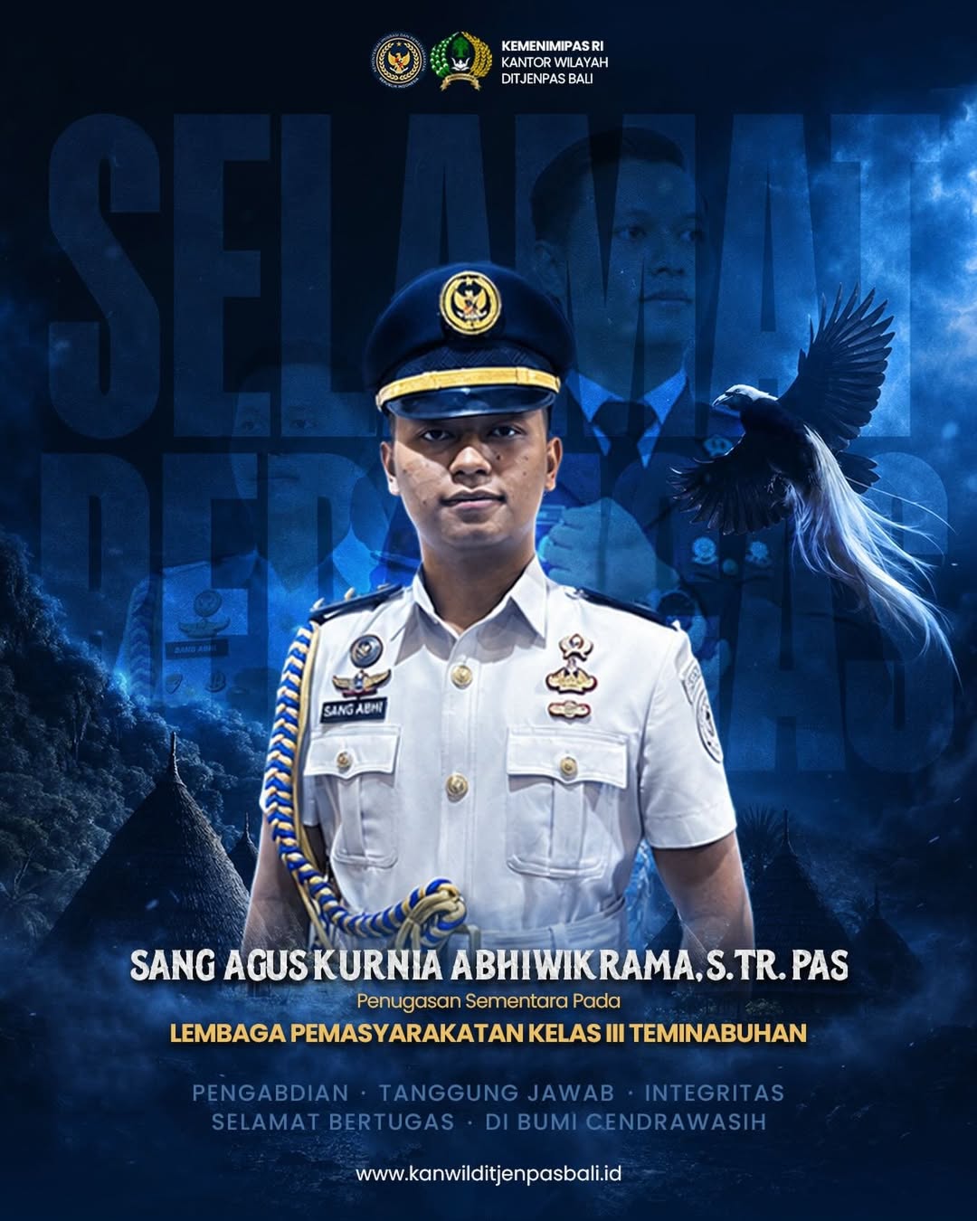 Penugasan Sementara Sang Agus Kurnia Abhiwikrama, S.Tr.Pas. pada Lembaga Pemasyarakatan Kelas III Teminabuhan